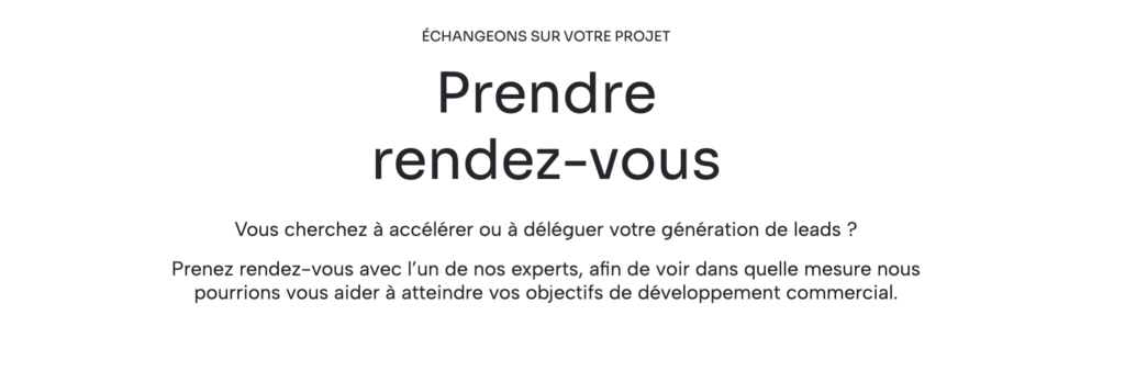 Prendre rendez-vous LeadActiv